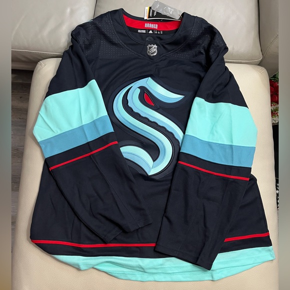 NWT - Adidas NHL Seattle Kraken Premium Home Jersey - Size 54/XL - Picture 7 of 16